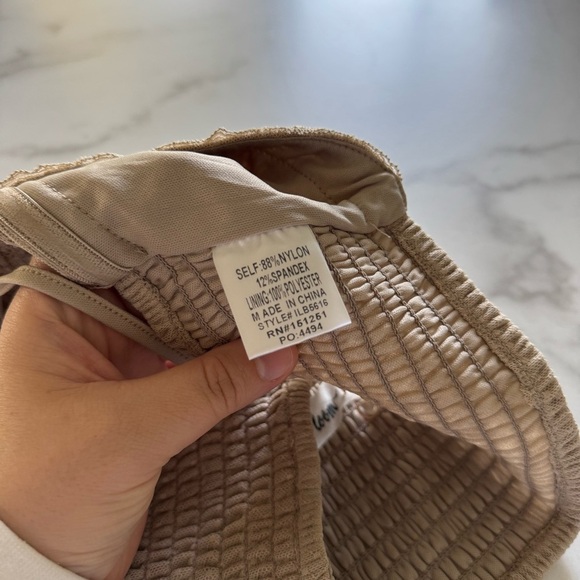 In Loom Lace Teim Dotted Cropped Top Tan Medium - Picture 7 of 7